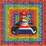 Mario Kart Yoshi Bowser Wario Peach Blotter Art